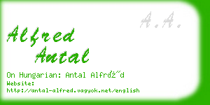 alfred antal business card